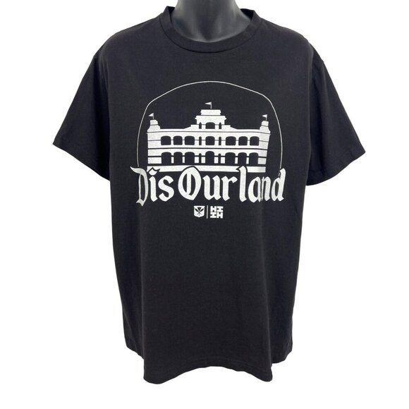 Hawaii Finest Dis Ourland Black Graphic Tee Shirt Mens Medium 2023 Cotton EUC - Picture 1 of 5